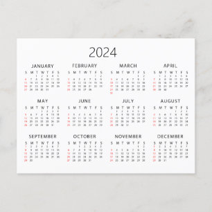 2024 Kalender  Postkarte