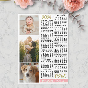 2024 Kalender Rosa Fotos Magnet Rosa