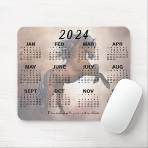 2024 Kalender - Schönes Wildpferd Mousepad