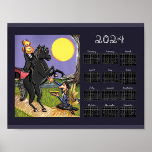 2024 Kalender Sleepy Hollow Kopfjäger Reiter Poster