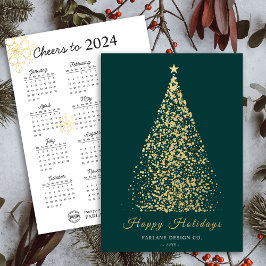 2024 Kalender Weihnachten Tree Business-Logo-Weihn Einladung