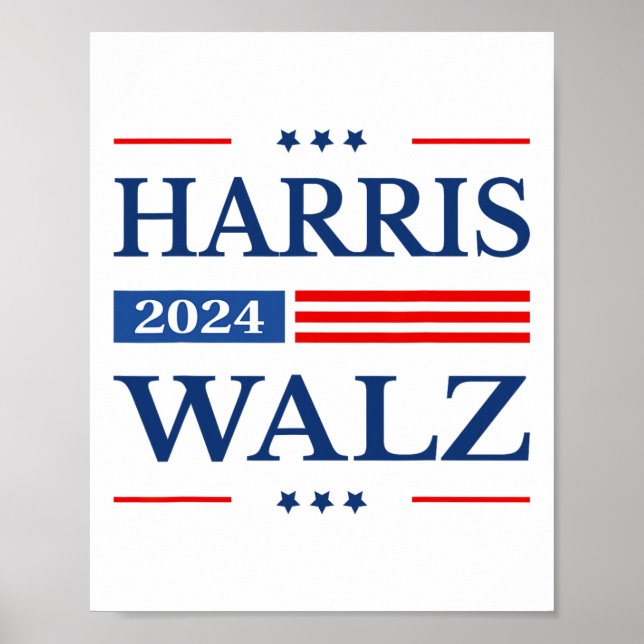2024 Kamala Harris 2024 Tim Waltz 2024 USA Poster (Vorne)