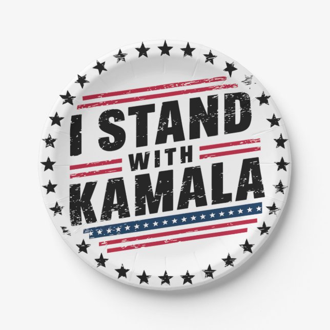 2024 Kamala Harris Frau Präsidentin USA Abstimmung Pappteller (Vorderseite)