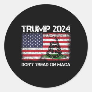 2024 Keine Schlange der amerikanischen Maga-Flagge Runder Aufkleber