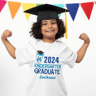2024 Kindergarten Abschluss Niedlich Blue Owl Kids T-Shirt