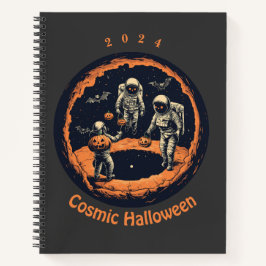2024 Kosmischer Halloween-Astronautenspirale Notizbuch