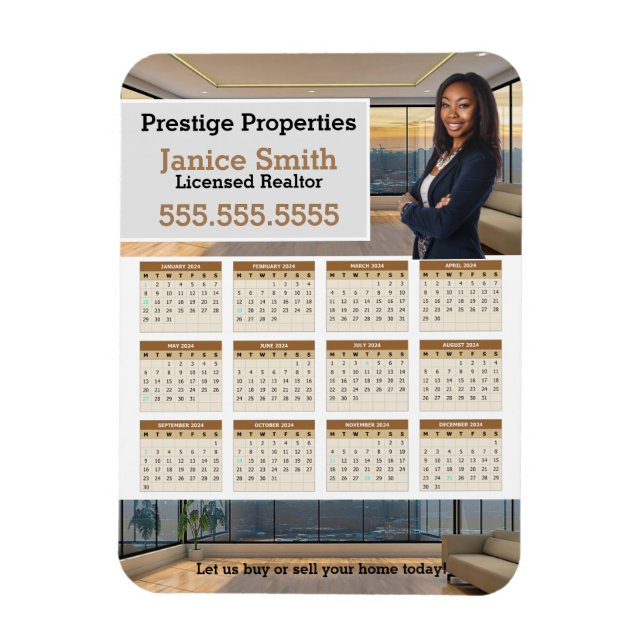 2024 Kühlschrank Magnet für den Realtor-Kalender (Vertikal)
