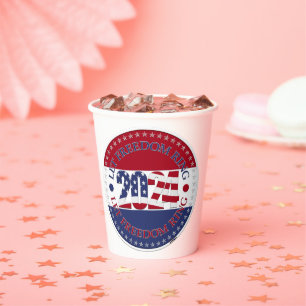 2024 Lass Freedom Ring USA Flag Pappbecher
