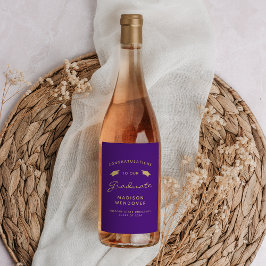 2024 Lila Gold Script Cap Abschluss Weinetikett