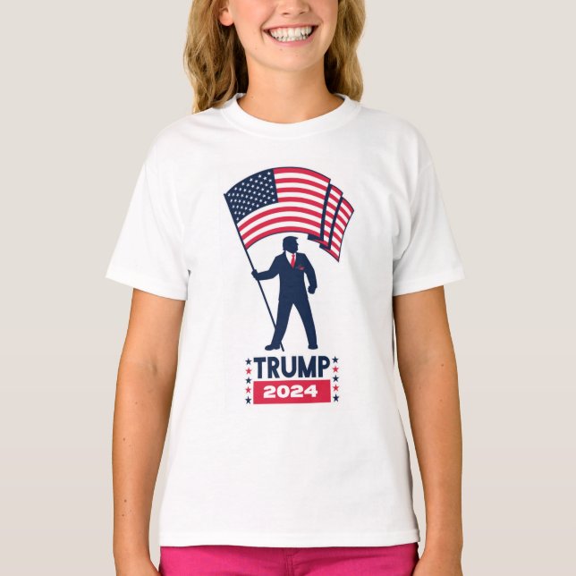 2024 Logo für die Wahl Donald Trump für Präsident  T-Shirt (Vorderseite)