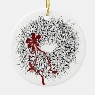 2024 Mele Kalikimaka Ti-Blatt-Kranz-Ornament Keramik Ornament