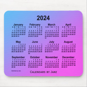 2024 Miami Gray Calendar von Janz Mouse Pad Mousepad