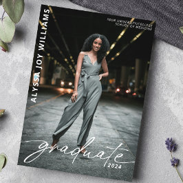 2024 Minimalistisches Script Uni Graduate Foto Ankündigung