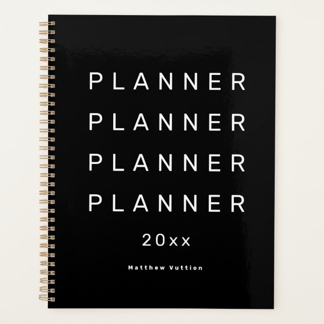 2024 Moderne Schwarze Woche Planer (Vorderseite)
