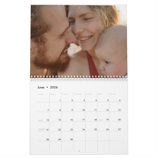 2024 Modernes Foto für Ihre Familie Kalender (Jun 2026)