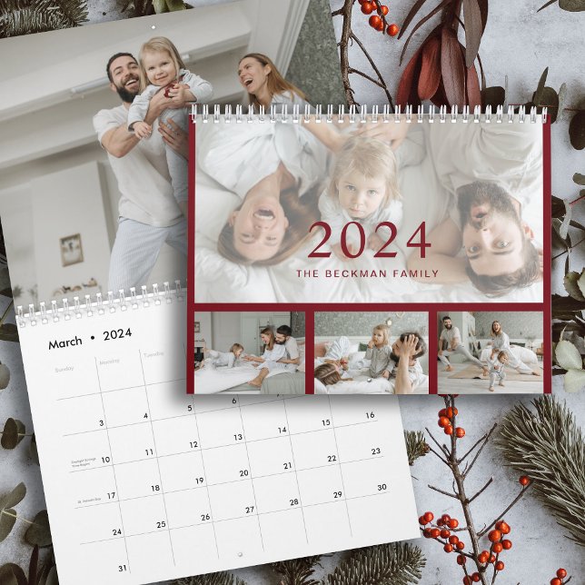 2024 Modernes Foto - Ihre eigene Familie schaffen Kalender (2024 Modern Photo Create Your Own Family Calendar)