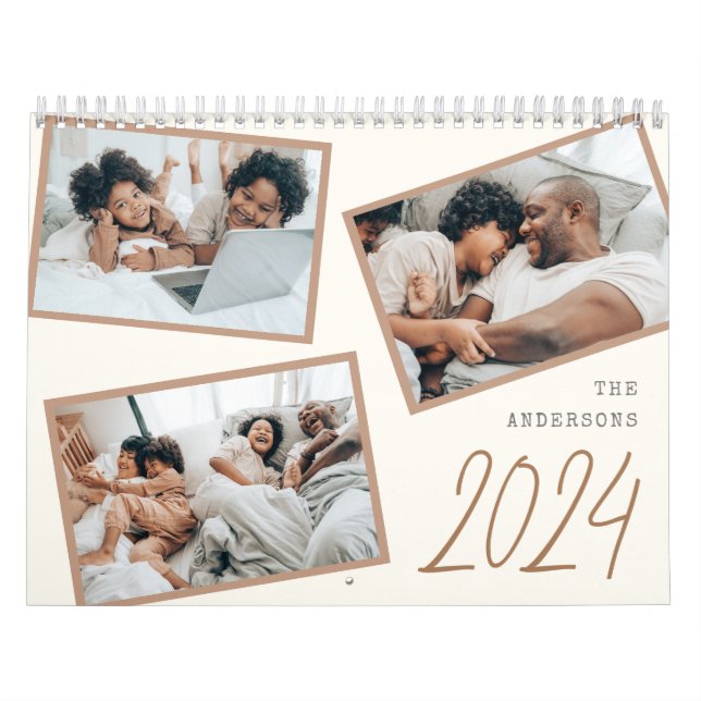 2024 Modernes Minimalistisches FotoCollage der Boh Kalender (Titelbild)