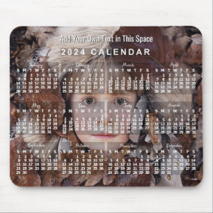 2024 Monatlicher Foto Kalender weiß   Benutzerdefi Mousepad