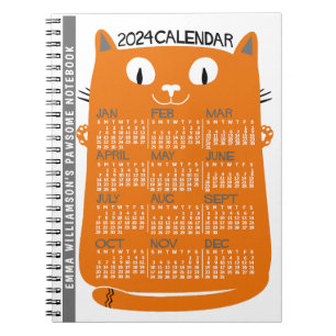 2024 Monatlicher Kalender Mittelalterliche Orangen Notizblock