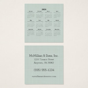 2024 Monatskalender Grüne Linen Custom Business