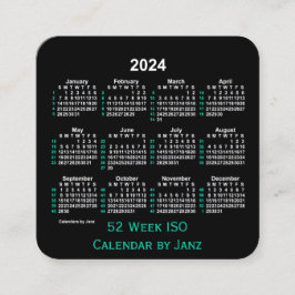 2024 Neon 52 Week ISO Kalender von Janz Quadratische Visitenkarte