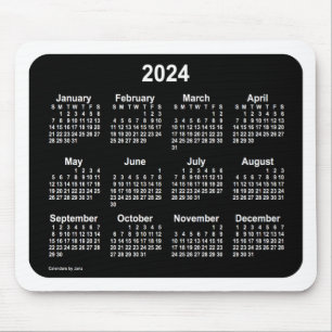 2024 Neon White Calendar von Janz Two Tone Mousepad