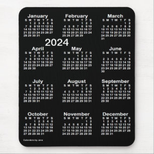 2024 Neon White Large Print Calendar von Janz Mousepad