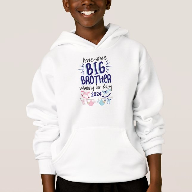 2024 New Big Brother Gewartet für Baby Sibling Hoodie (Vorderseite)