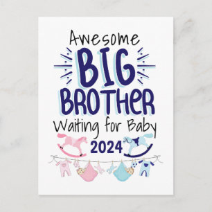 2024 New Big Brother Gewartet für Baby Sibling Postkarte