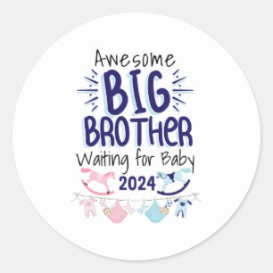 2024 New Big Brother Gewartet für Baby Sibling Runder Aufkleber