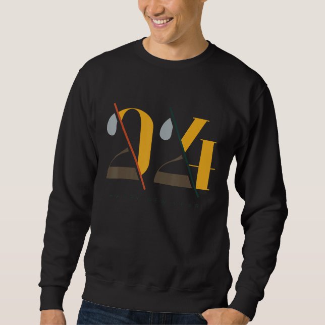2024 New Years Eve Party Supplies NYE 2024 Happy N Sweatshirt (Vorderseite)