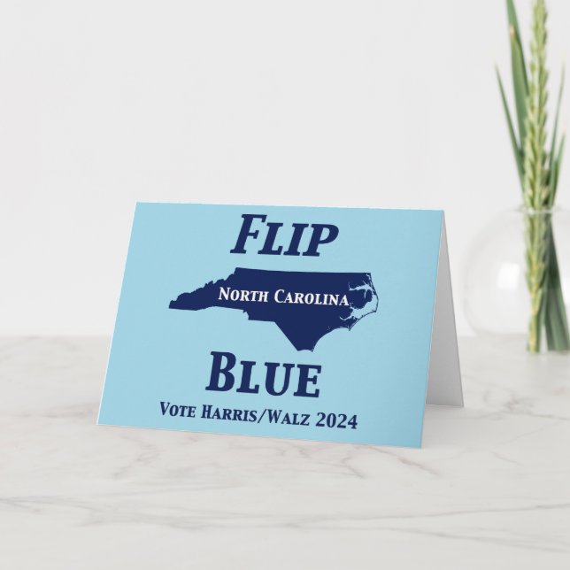 2024 North Carolina Blue gedreht Karte (Vorderseite)