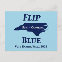2024 North Carolina Blue gedreht Postkarte