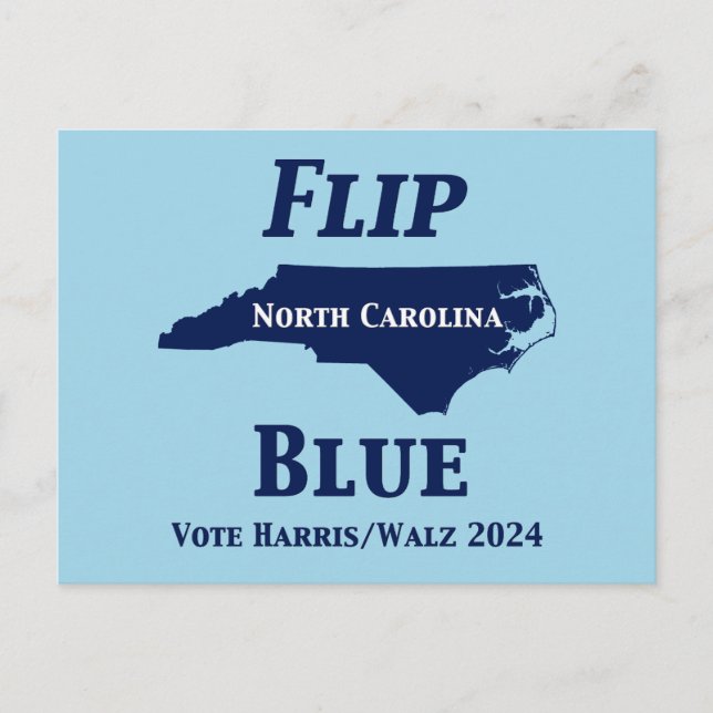 2024 North Carolina Blue gedreht Postkarte (Vorderseite)