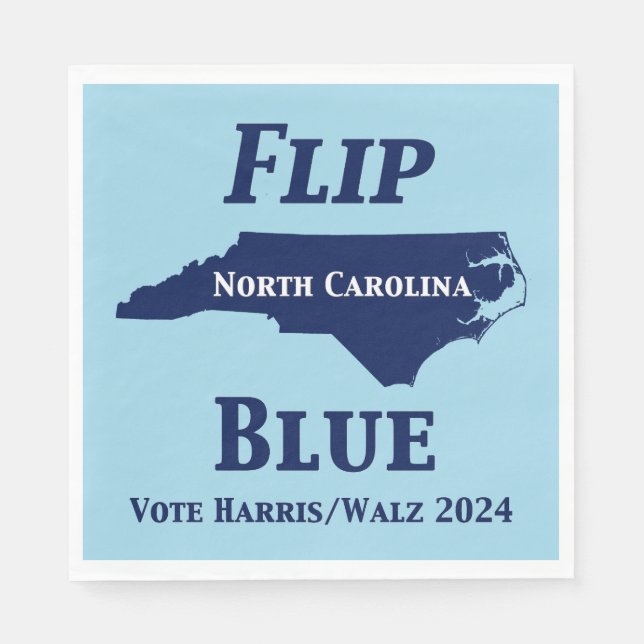 2024 North Carolina Blue gedreht Serviette (Vorderseite)