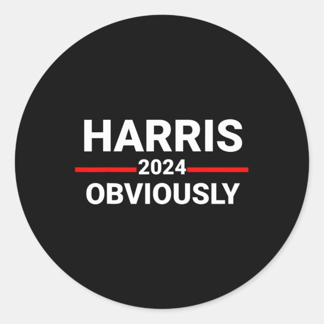 2024 offensichtlich Harris Waltz 2024 Wahl Kamala  Runder Aufkleber (Vorderseite)