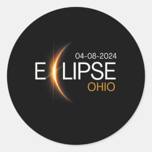 2024 Ohio Solar Totality Eclipse Ohio Solar 2024 Runder Aufkleber