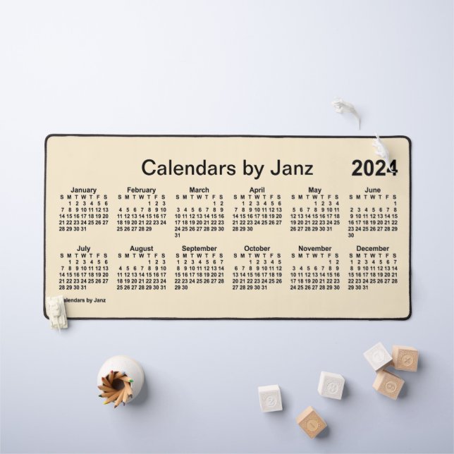 2024 Papaya Whip Large Print Calendar von Janz Schreibtischunterlage (Kindertisch)