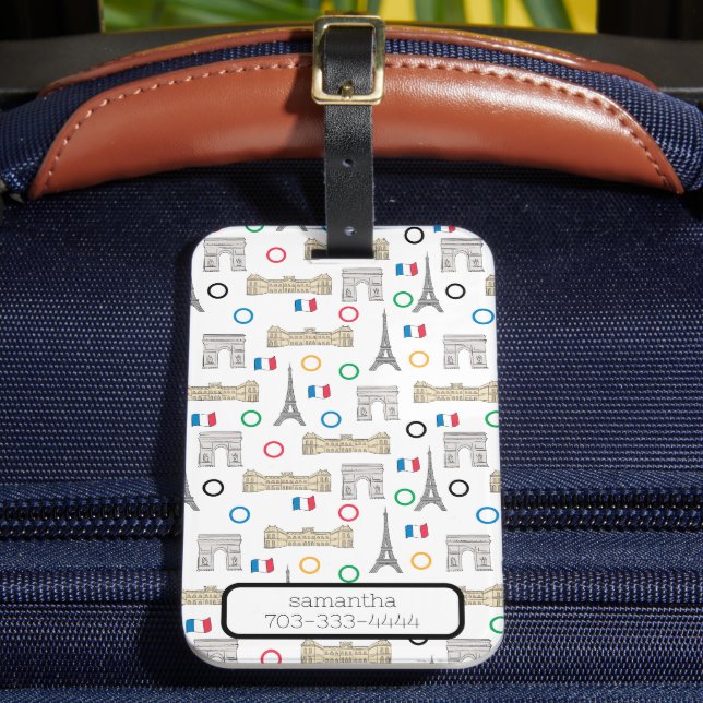 2024 Paris Frankreich Spiele Sommer Personalisiert Gepäckanhänger (Vorderseite Insitu 2)