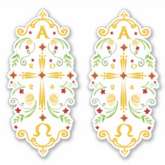 2024 Paschal Candle Red Blume Sticker
