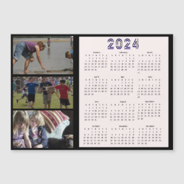 2024 Personalisierter Fotokalender der 3-Familie Magnetkarte