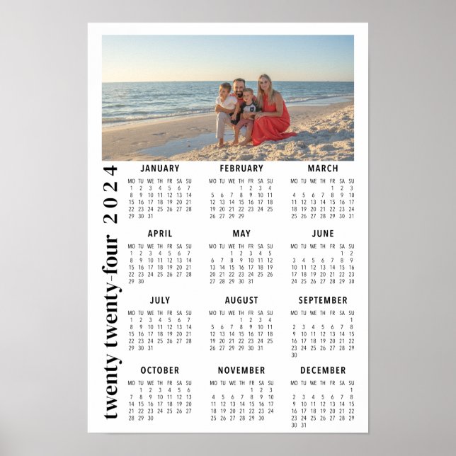 2024 Photo Calendar minimalist modern Poster (Vorne)