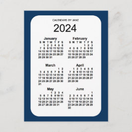 2024 Police Box Blue 6 Month Mini Kalender von Jan Postkarte