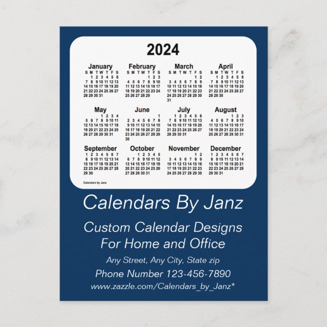 2024 Police Box Blue Business Calendar von Janz Postkarte (Vorderseite)