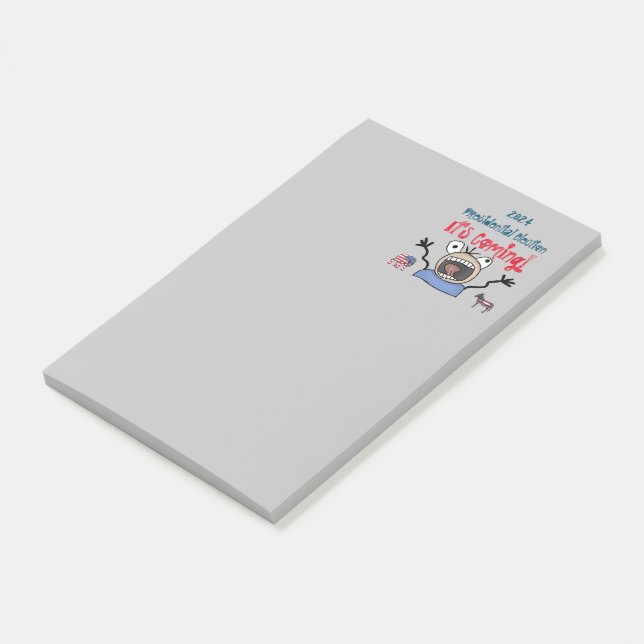 2024 Präsidentschaftswahl, es kommt! Post-it Klebezettel (angewinkelt)