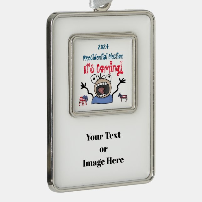 2024 Präsidentschaftswahl, es kommt! Rahmen-Ornament Silber (Rechts)