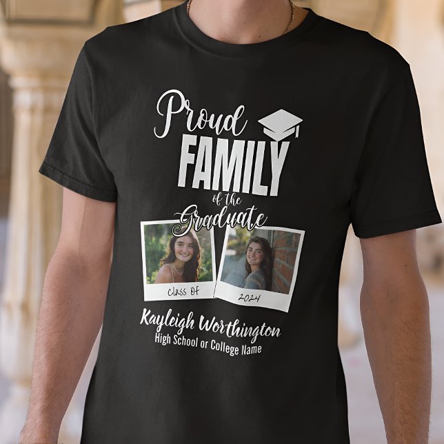 2024 Proud Family of the Graduate Custom Foto T-Shirt (Von Creator hochgeladen)