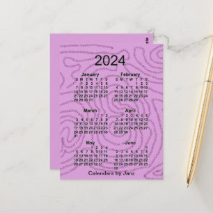 2024 Purple Maze 6-Monats-Mini-Kalender von Janz Postkarte