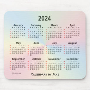 2024 Rainbow Cloud 52 Weeks Calendar by Janz Mousepad