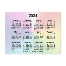 2024 Rainbow Cloud Mini Calendar von Janz
